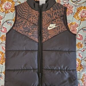 Nike Black and Brown Puffer Vest